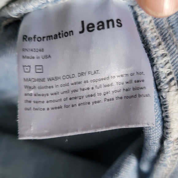 Reformation Harper Ultra High Rise Skinny Jean in Cyprus Color Sz 25 - Picture 10 of 13